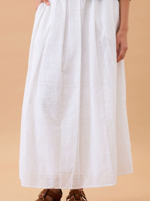 Florence Maxi Skirt White Broderie
