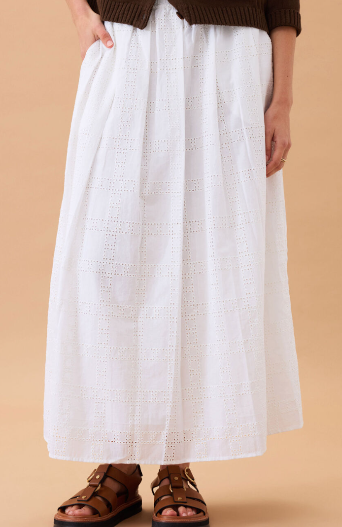 Florence Maxi Skirt White Broderie