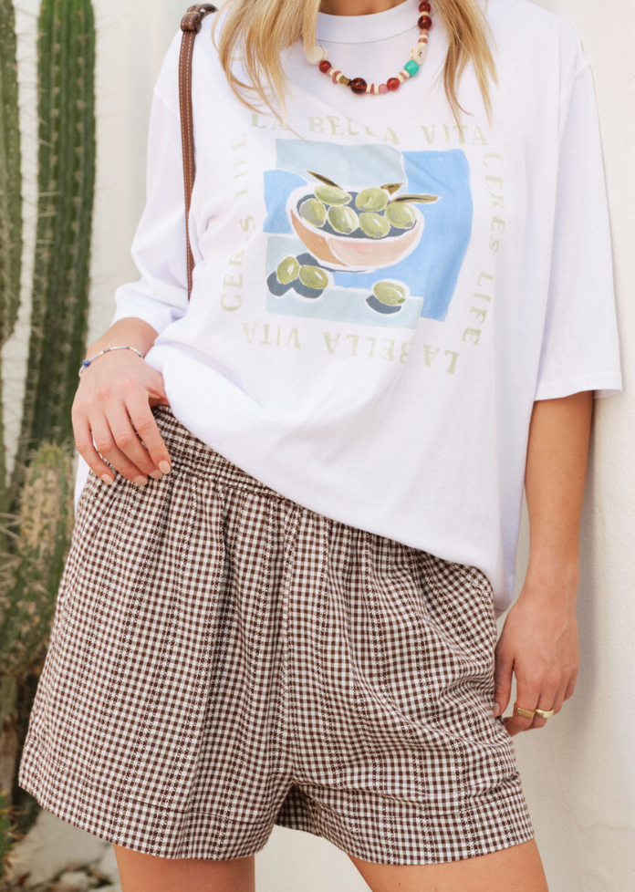 Mila Short Choc Gingham