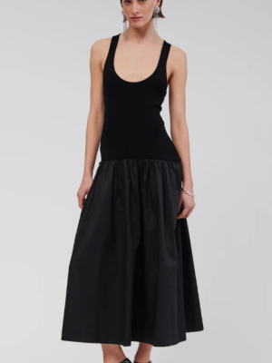 Naples Drop Waist Midi Dress Black