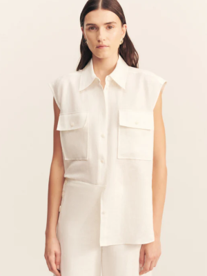 Wellington Sleeveless Shirt Ivory