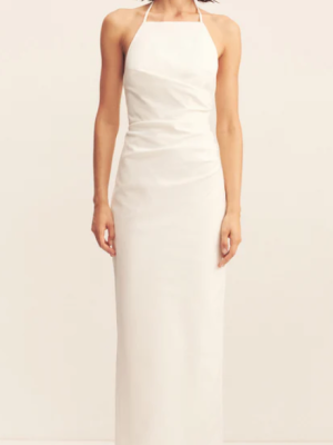 Lani High Neck Maxi Dresd White