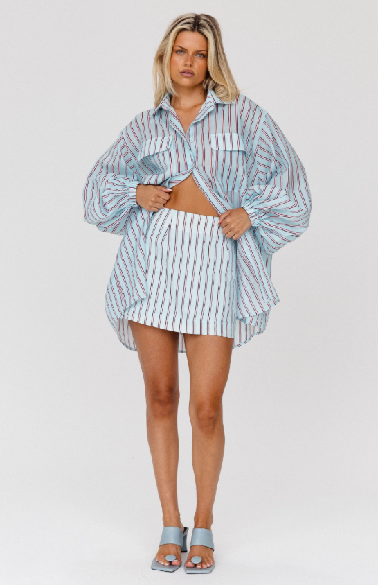 Romy Skirt Mint Striped