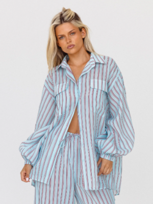 Lillian Shirt Mint Stripe