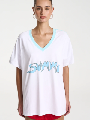 Summi Tee White Aqua
