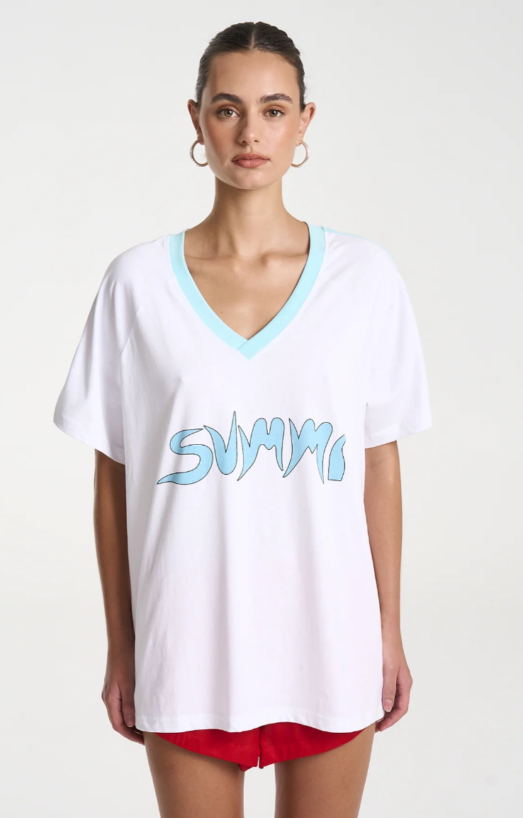 Summi Tee White Aqua