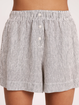 Lounge Stripe Linen Short - Pinstripe