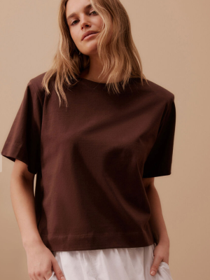 Boxy Shoulder Tee Chocolate