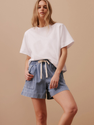 Boxy Shoulder Tee White