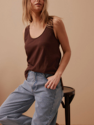 Bloom Slouchy Scoop Tank Chocolate