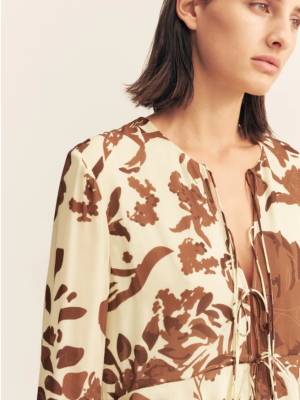 Long Sleeve Ruffle Top Pineapple Wallflower