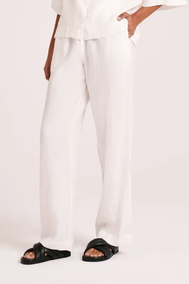 Lounge Linen Pant - White