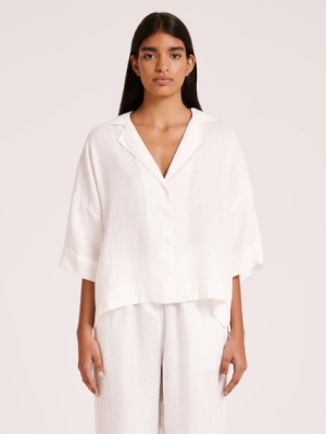 Lounge Linen Shirt - White