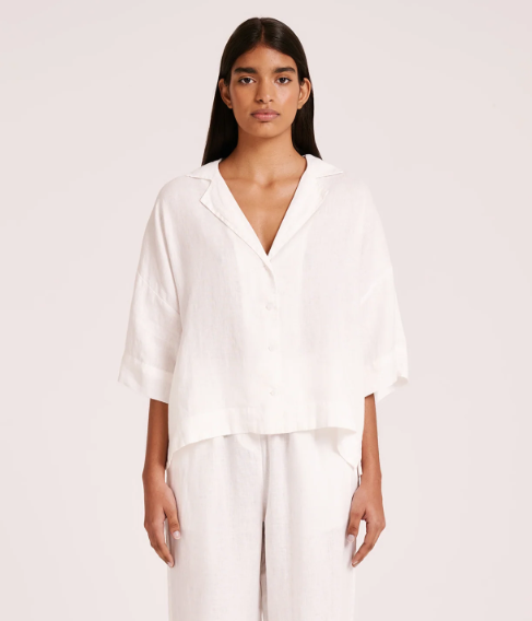 Lounge Linen Shirt - White