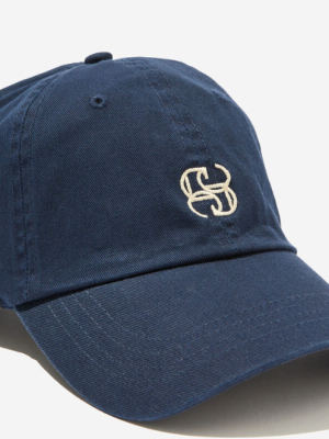 Monogram Cap Navy/Ecru Stitch