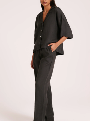 Lounge Linen Pant - Coal