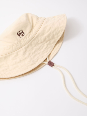 Monogram Bucket Hat Ecru