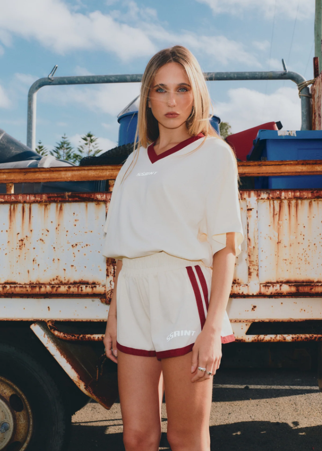 Reflective V Neck Tee Butter