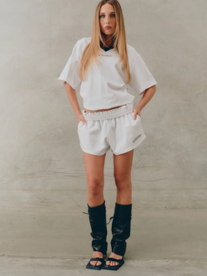 Reflective Logo Shorts White