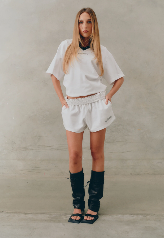 Reflective Logo Shorts White