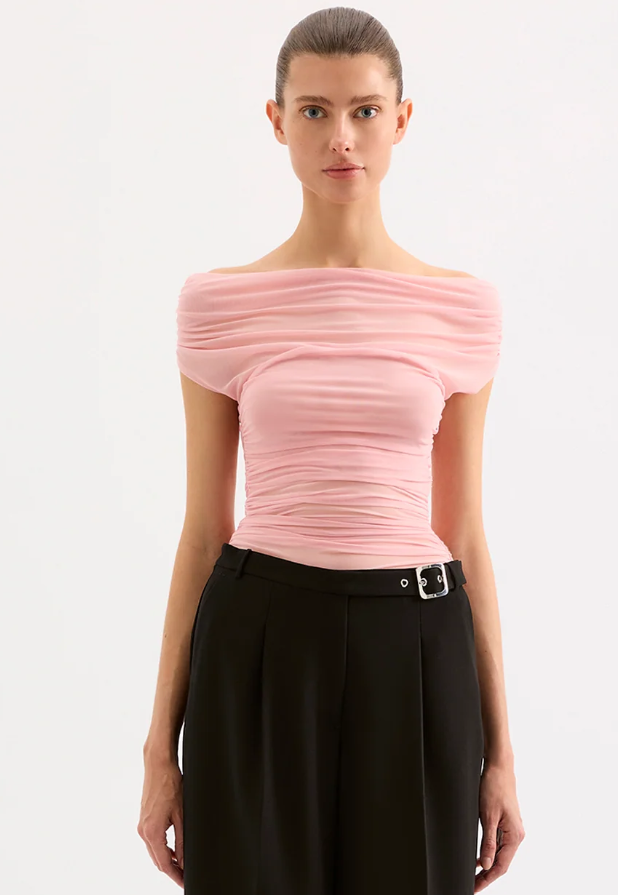 Yael Mesh Top Rosewater