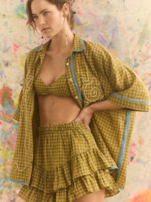 Hulia Check Fae Frill Short