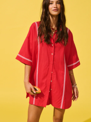 Casey Shirt Dress Mandarin