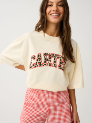 Jeana Tee Buttermilk Leopard