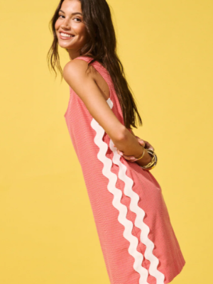 Isla Mini Dress Coral Gingham