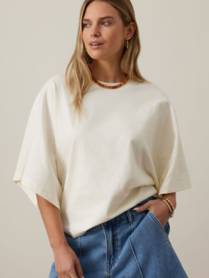 Lucy Relaxed Sleeve Tee Milk