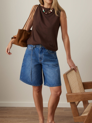 Tahlia Twist Strap Tank Chocolate