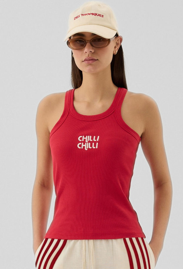 Chilli Knit Tank Poppy Red