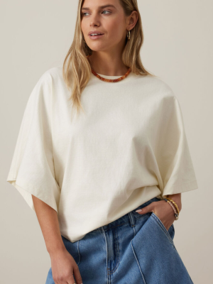 Lucy Relaxed Sleeve Tee Milk