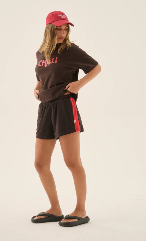 Aj Terry Stripe Short Mocha