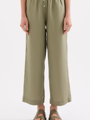 Lounge Linen Crop Pant Kalamata