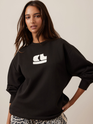 Isla Oversized Slouchy Crew Phantom Bubble Logo