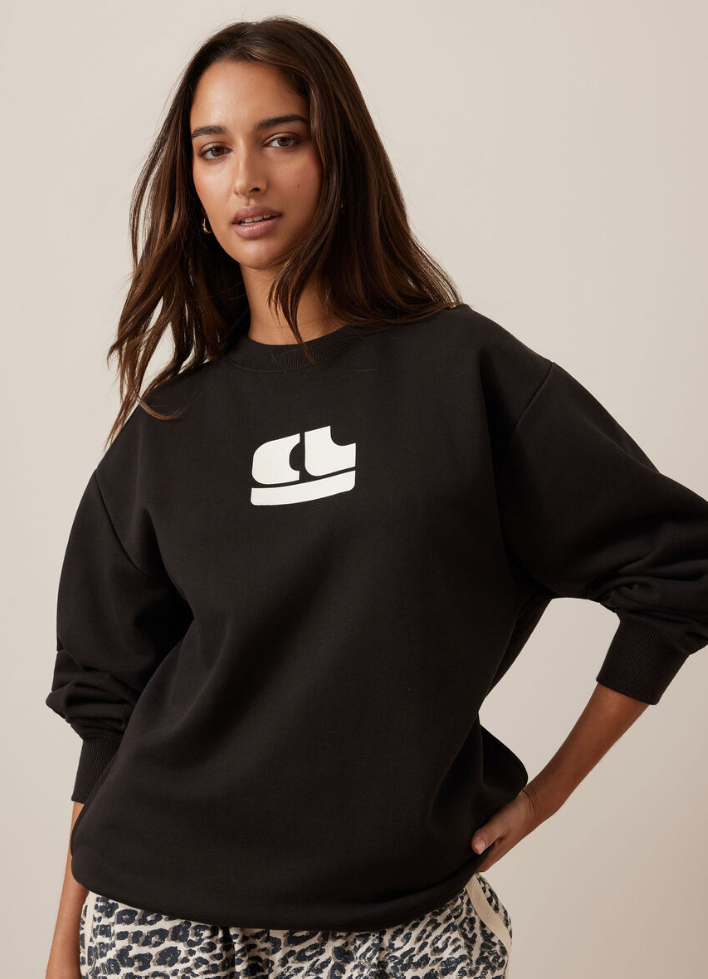 Isla Oversized Slouchy Crew Phantom Bubble Logo
