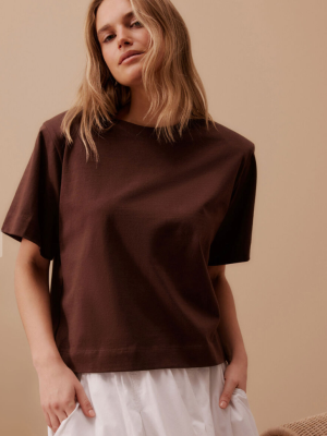 Boxy Shoulder Tee Chocolate