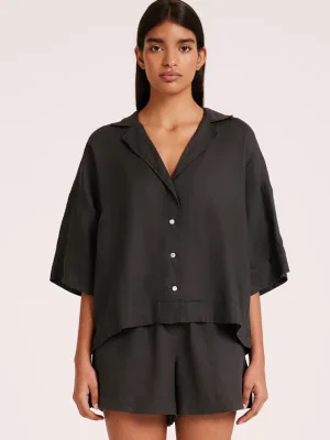 Lounge Linen Shirt Coal