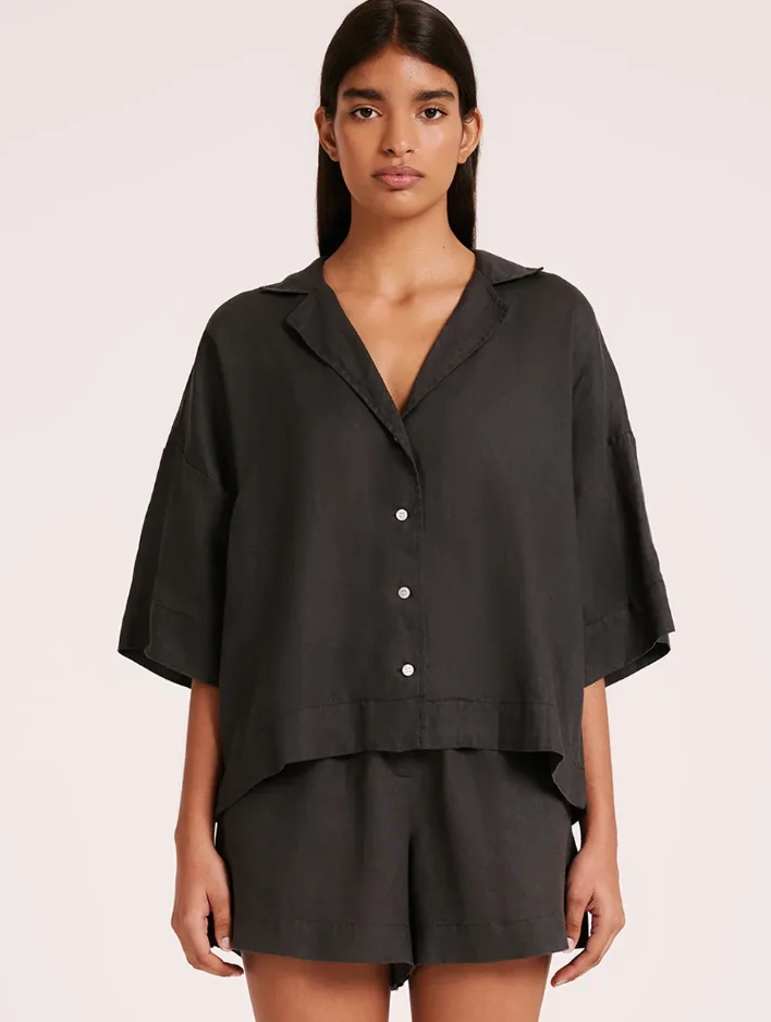 Lounge Linen Shirt Coal