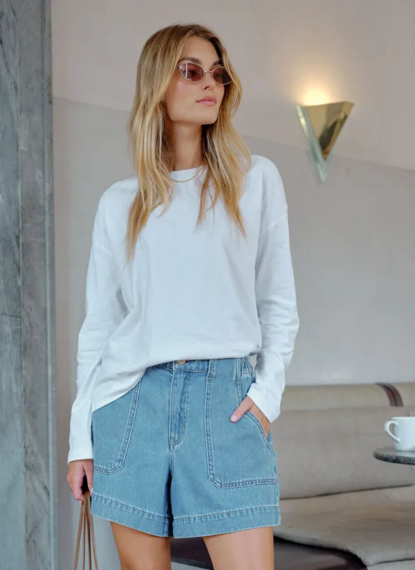 Scout Slouchy Long Sleeve Tee White