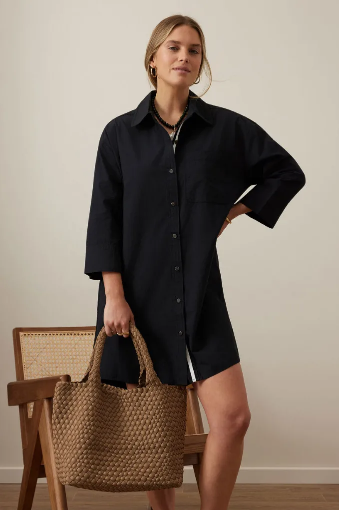 Anna Shirt Dress Black