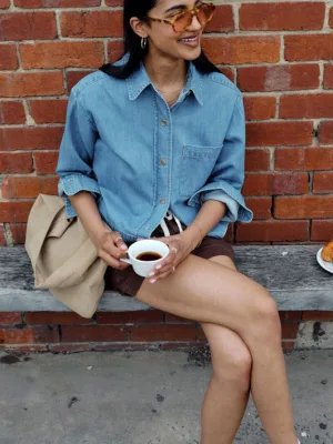 Elle Essential Shirt Vintage Blue