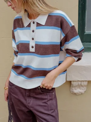 Jessa Rugby Knit Chocolate Stripe