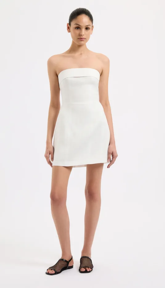 Lyra Linen Dress White