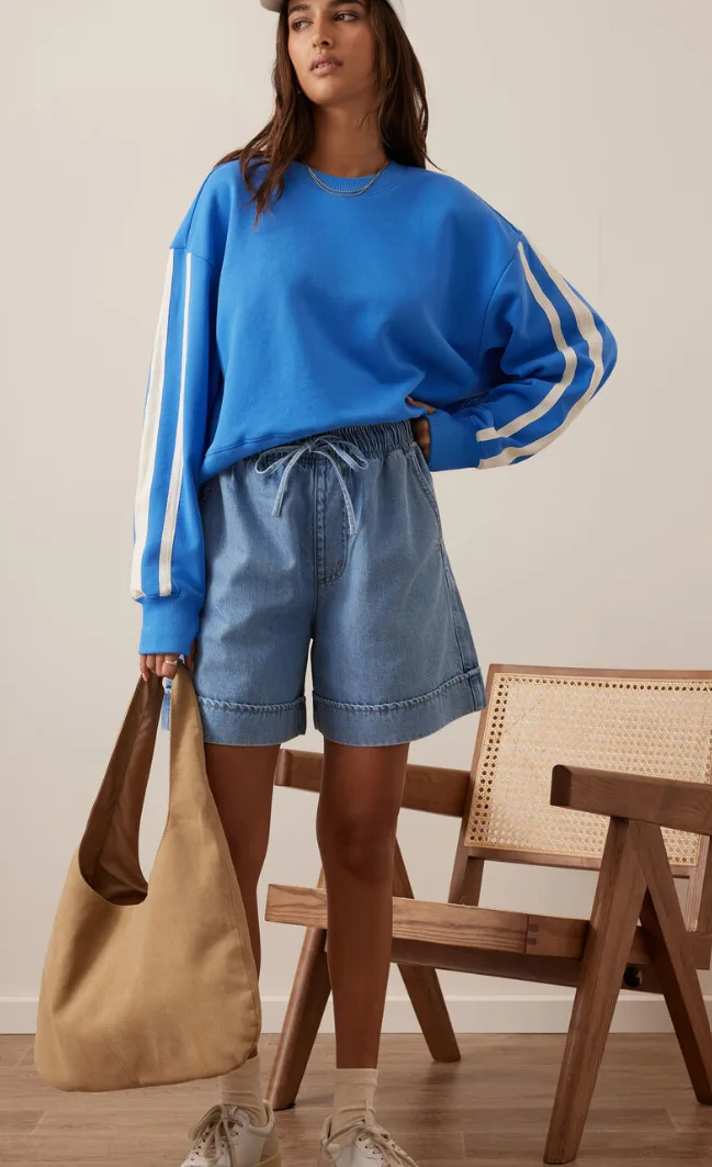 Andie Drawstring Short Vintage Blue