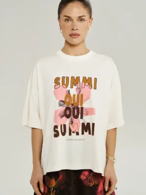 Oui Oui Tee Vintage White Viw