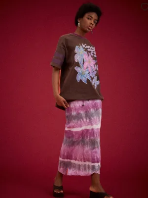 Purple Wave Column Skirt