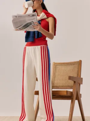 Stripe Sports Sheen Pant Snow