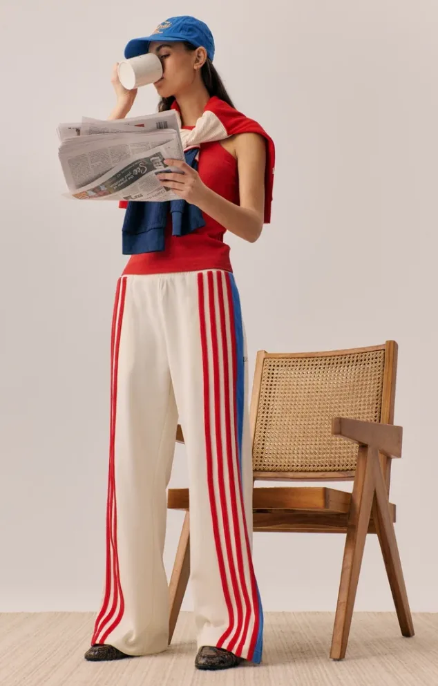 Stripe Sports Sheen Pant Snow